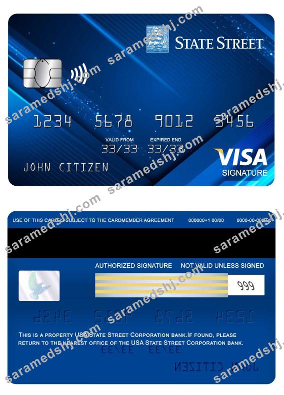 USA State Street Corporation bank signature card